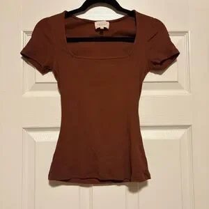 Sézane セザンヌ AMARA Tシャツ　XS Amara T-Shirt - Red - 0rganic cotton - textile made from